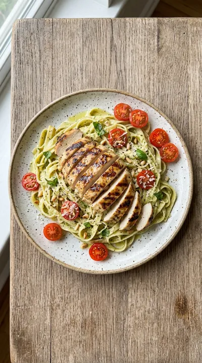 Creamy Pesto Chicken Pasta - cooking process