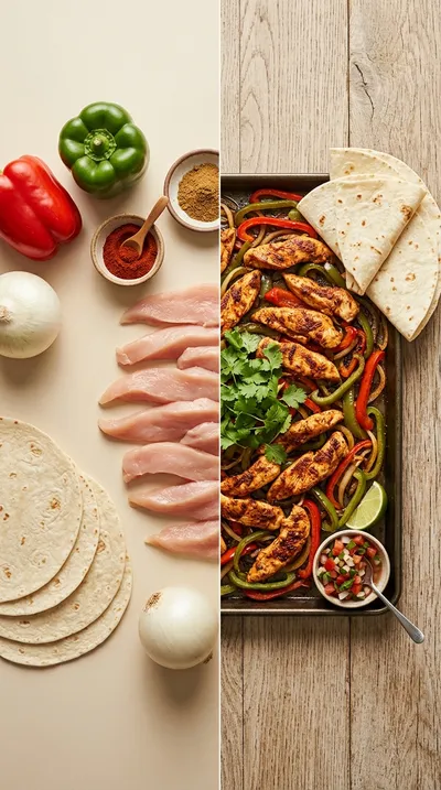 Sheet Pan Chicken Fajitas - ready to serve