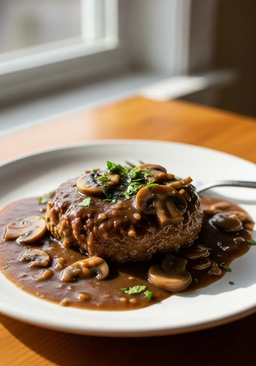 Slow Cooker Salisbury Steak: Easy Recipe - final dish