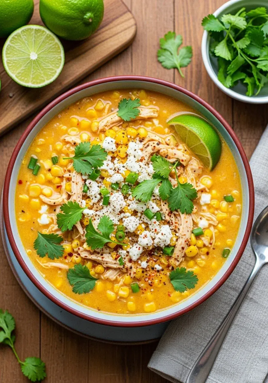 Mexican Street Corn Soup: Crockpot Recipe - final dish