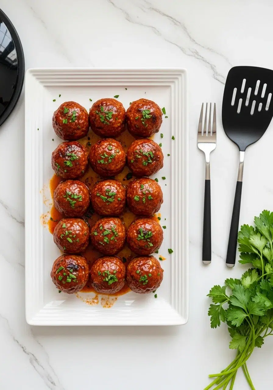Sweet Chili Meatballs Crockpot: Easy Recipe - final dish