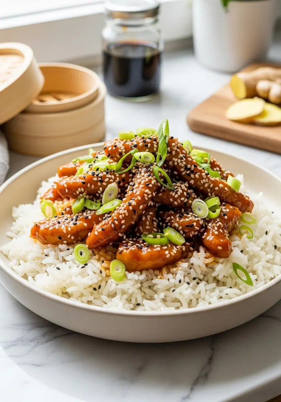 Slow Cooker Honey Garlic Chicken Recipe - final dish