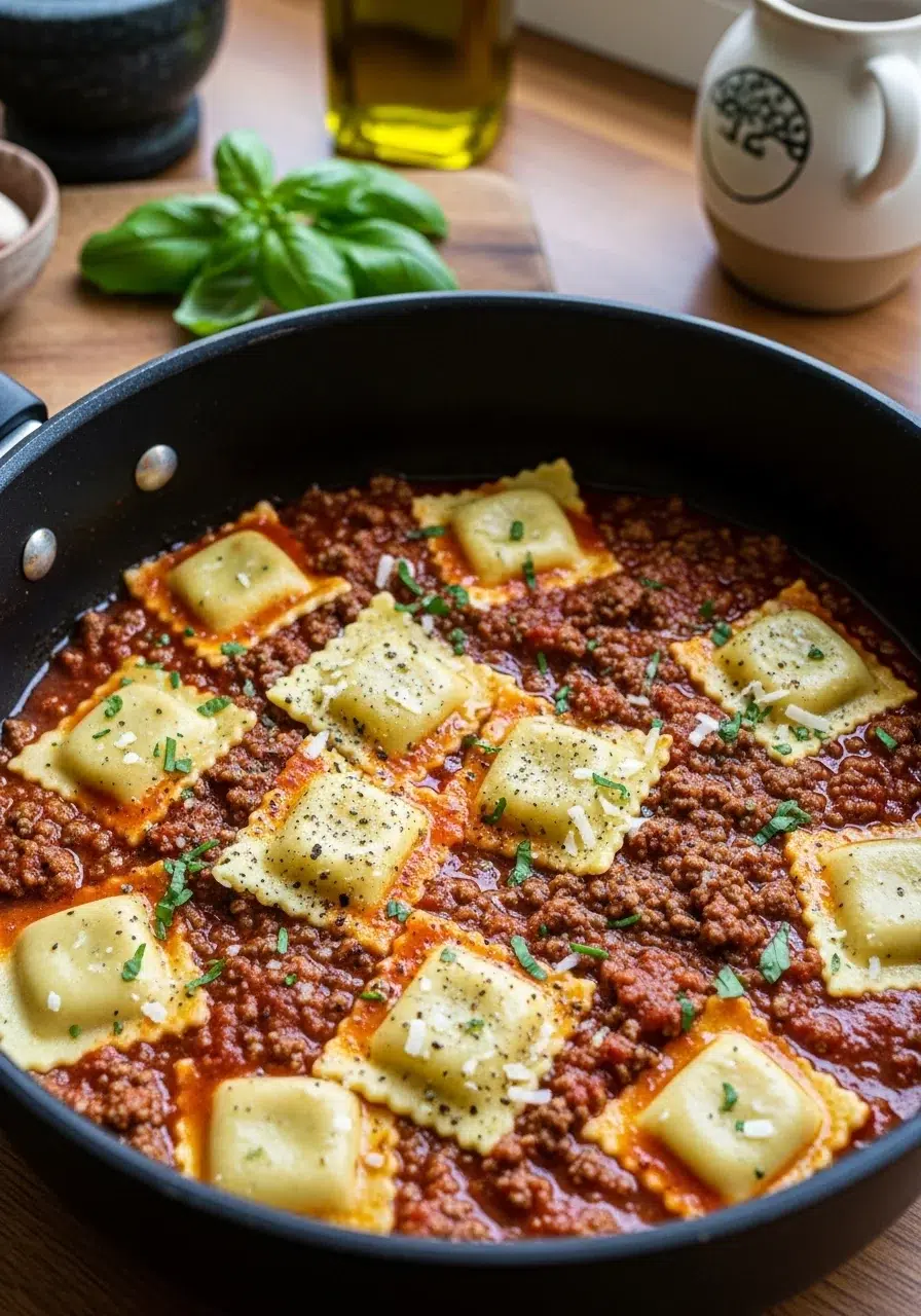 Crockpot Ravioli Lasagna: Easy Comfort Food - cooking process