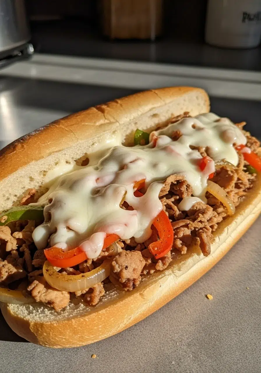 Crockpot Chicken Philly Cheesesteak: Healthy & Easy