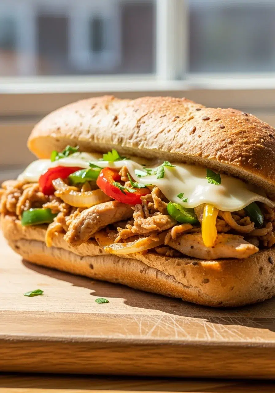 Crockpot Chicken Philly Cheesesteak: Healthy & Easy