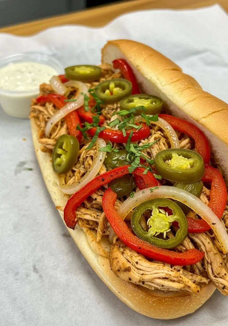 Crockpot Chicken Philly Cheesesteak: Healthy & Easy - final dish