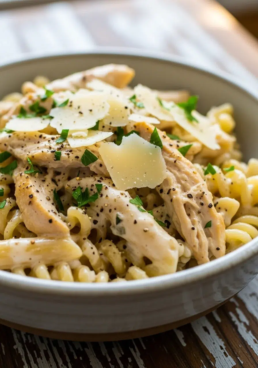 Crockpot Garlic Parmesan Chicken Pasta: Easy Recipe