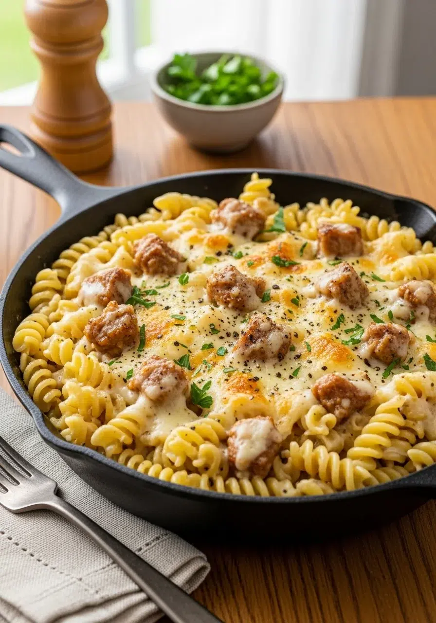 Crockpot Garlic Parmesan Chicken Pasta: Easy Recipe - final dish