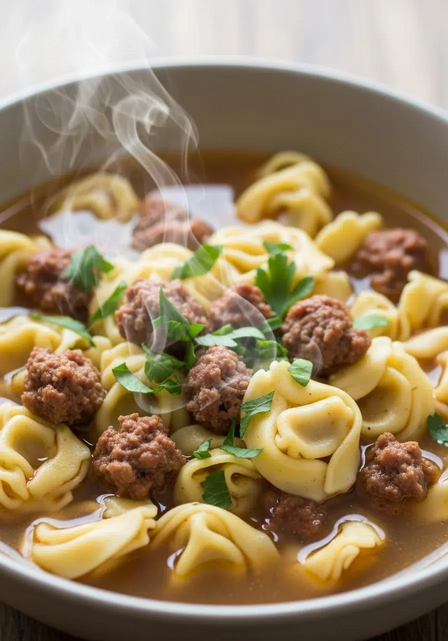 Beef Sausage & Tortellini Soup: Hearty Comfort