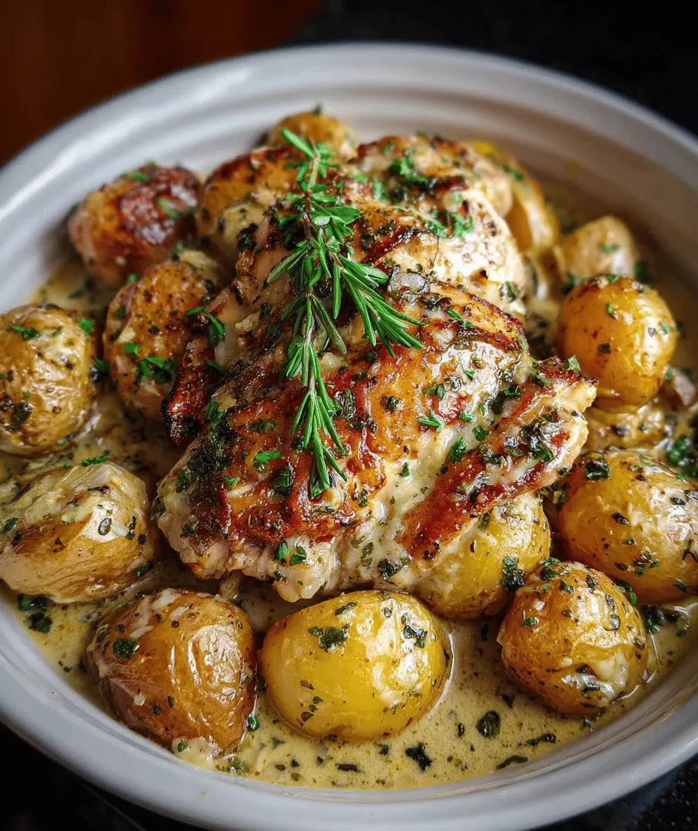 Garlic Chicken & Potatoes: Easy Crockpot Recipe