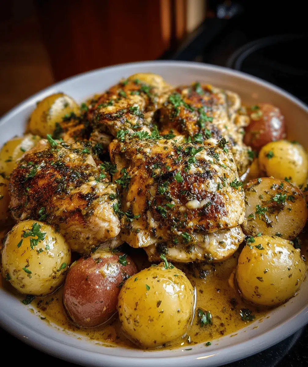 Garlic Chicken & Potatoes: Easy Crockpot Recipe