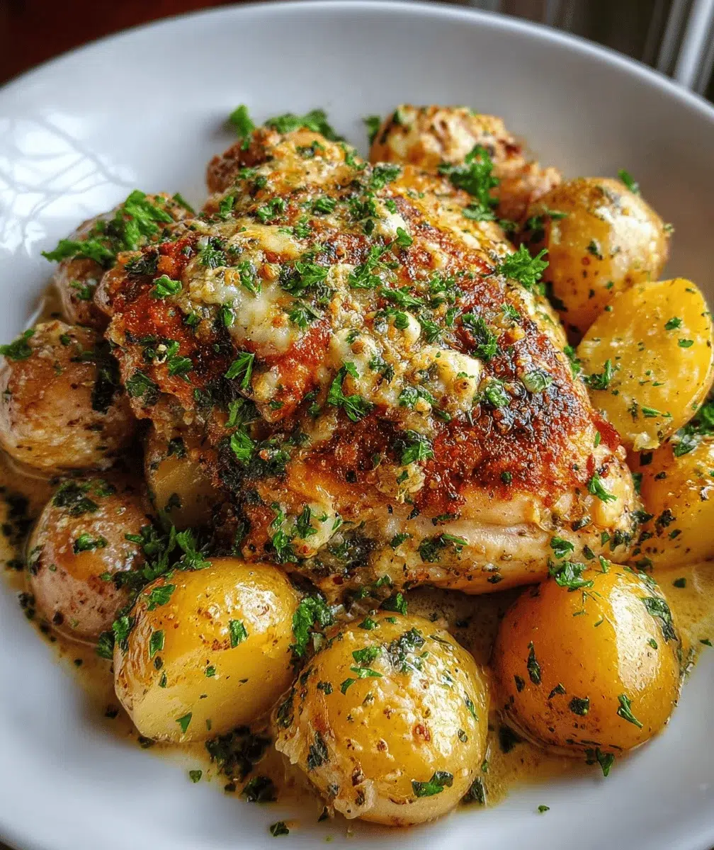 Garlic Chicken & Potatoes: Easy Crockpot Recipe - cooking process