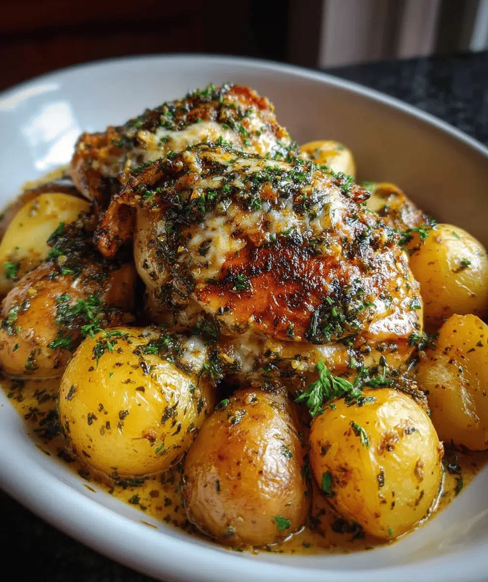 Garlic Chicken & Potatoes: Easy Crockpot Recipe - final dish