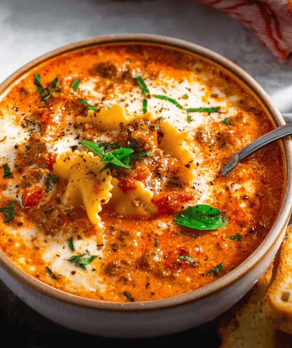 Easy Creamy Lasagna Soup Recipe
