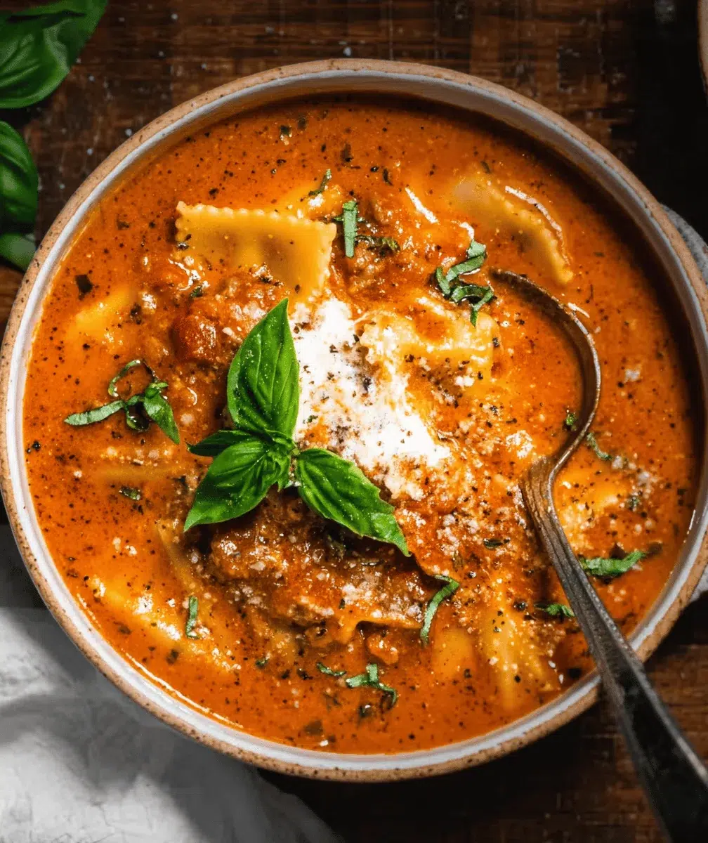 Easy Creamy Lasagna Soup Recipe - cooking process