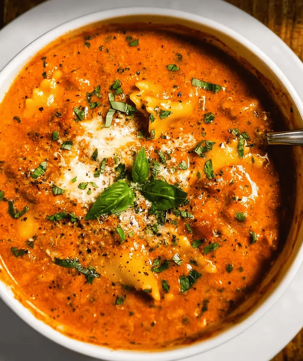 Easy Creamy Lasagna Soup Recipe - final dish