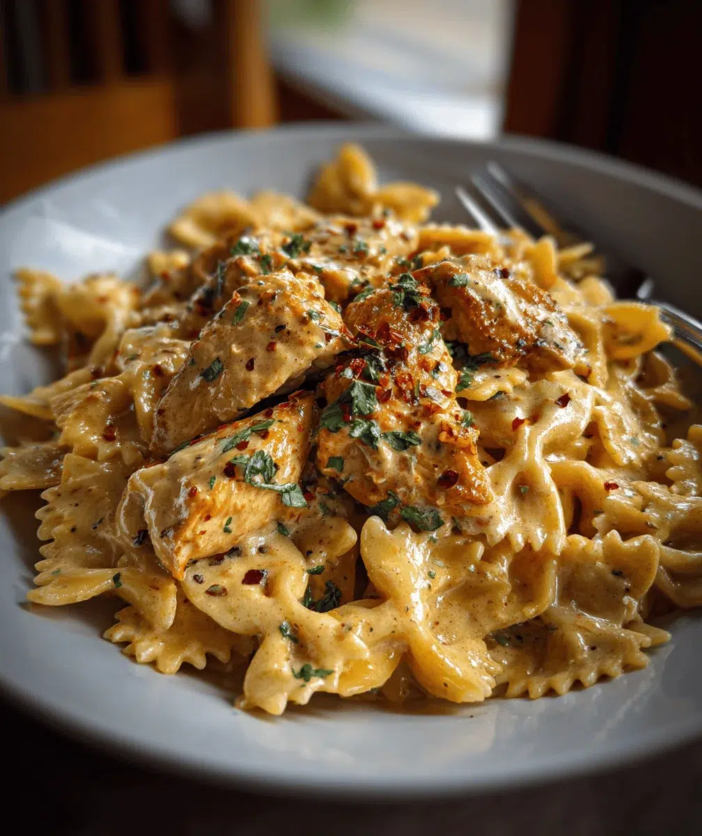 Creamy Garlic Butter Chicken Pasta Recipe - final dish