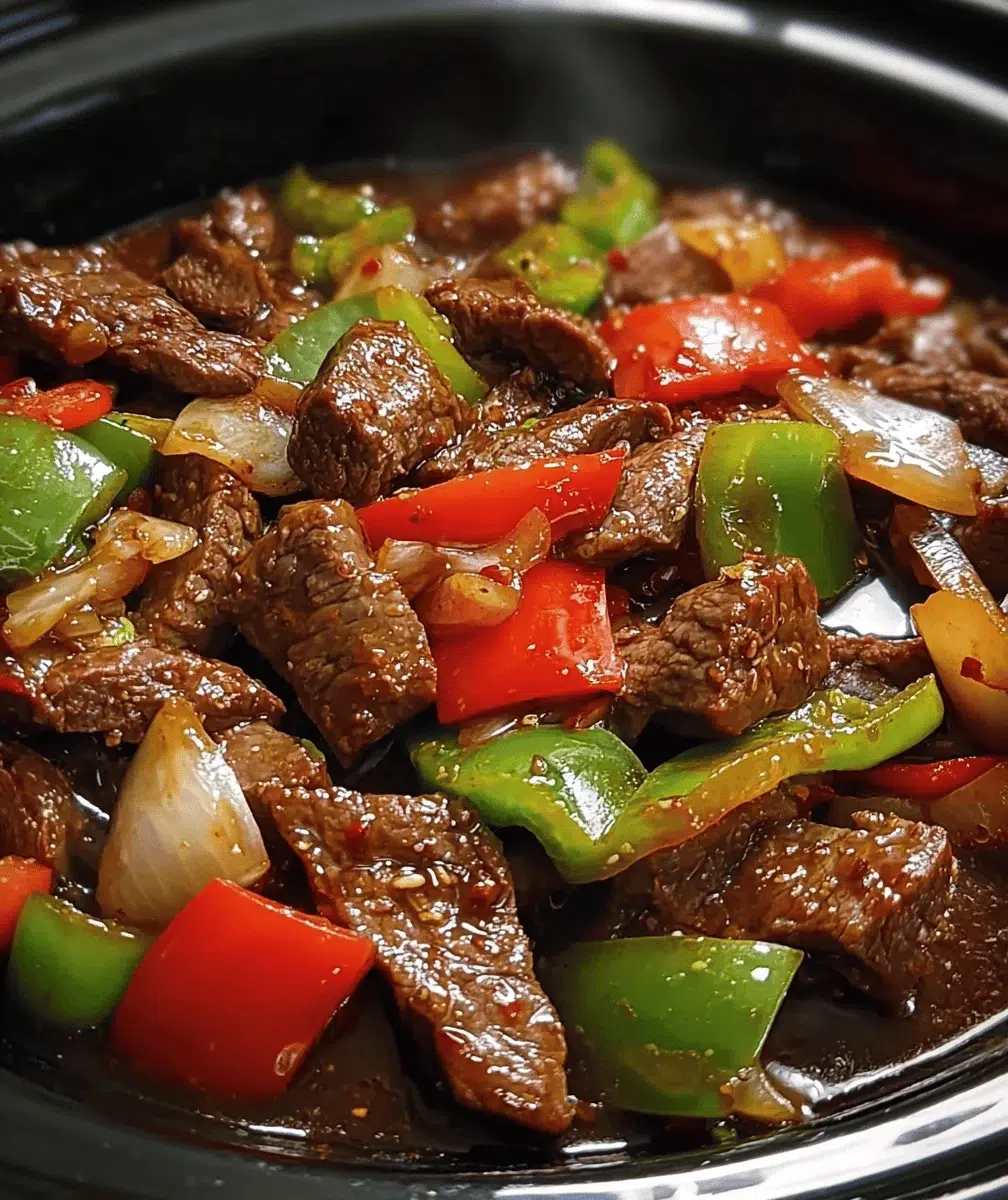 Pepper Steak in a Crock Pot: Easy Meal - cooking process