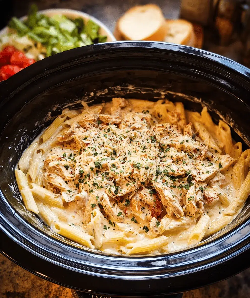 Slow Cooker Olive Garden Chicken Pasta Recipe - final dish