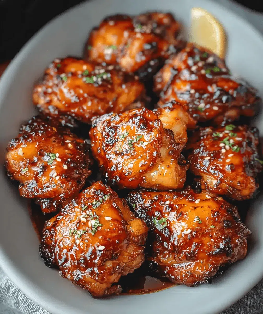 Crockpot Honey Garlic Chicken Thighs Recipe - final dish