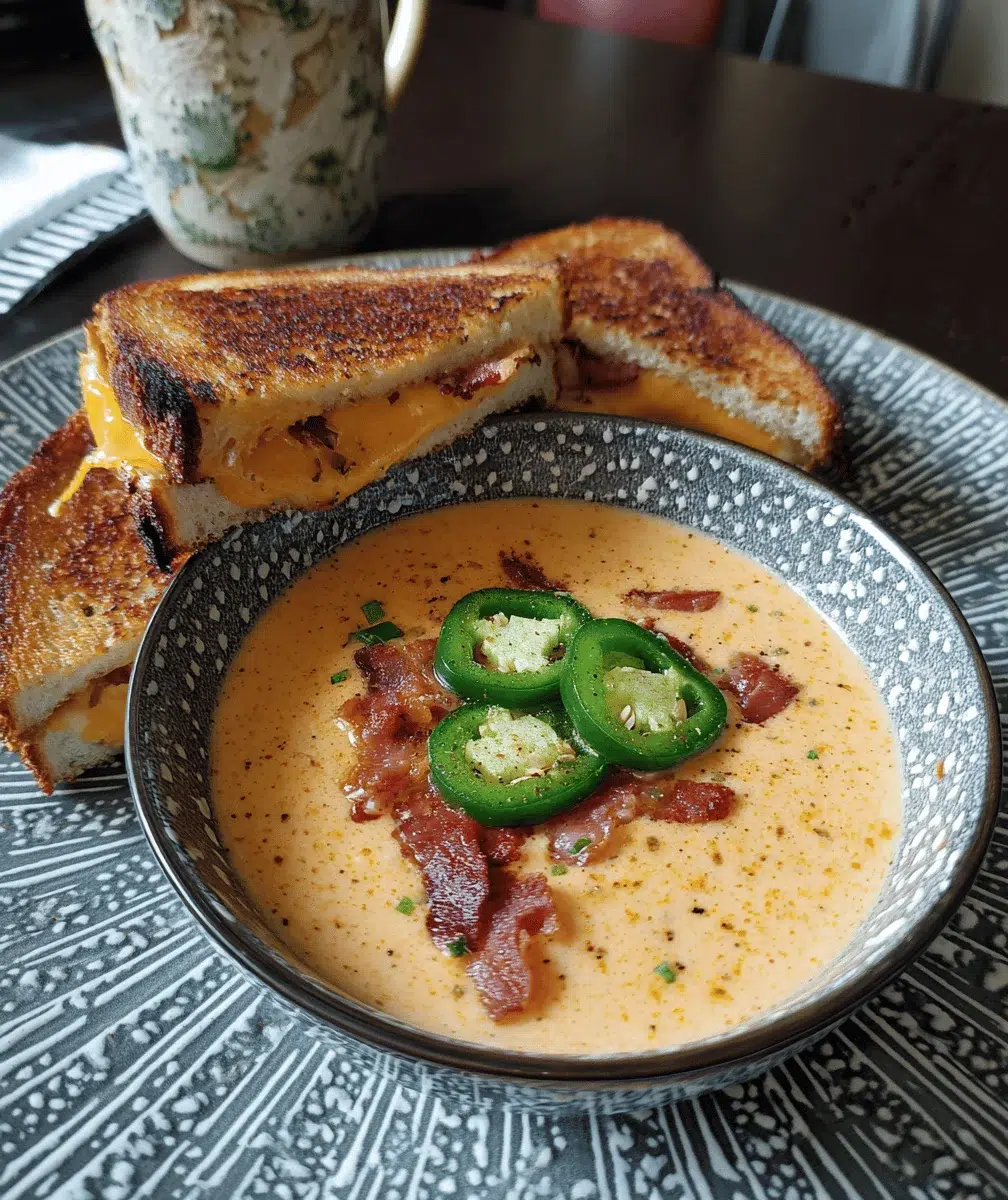 Jalapeño Popper Soup w/ Grilled Cheese