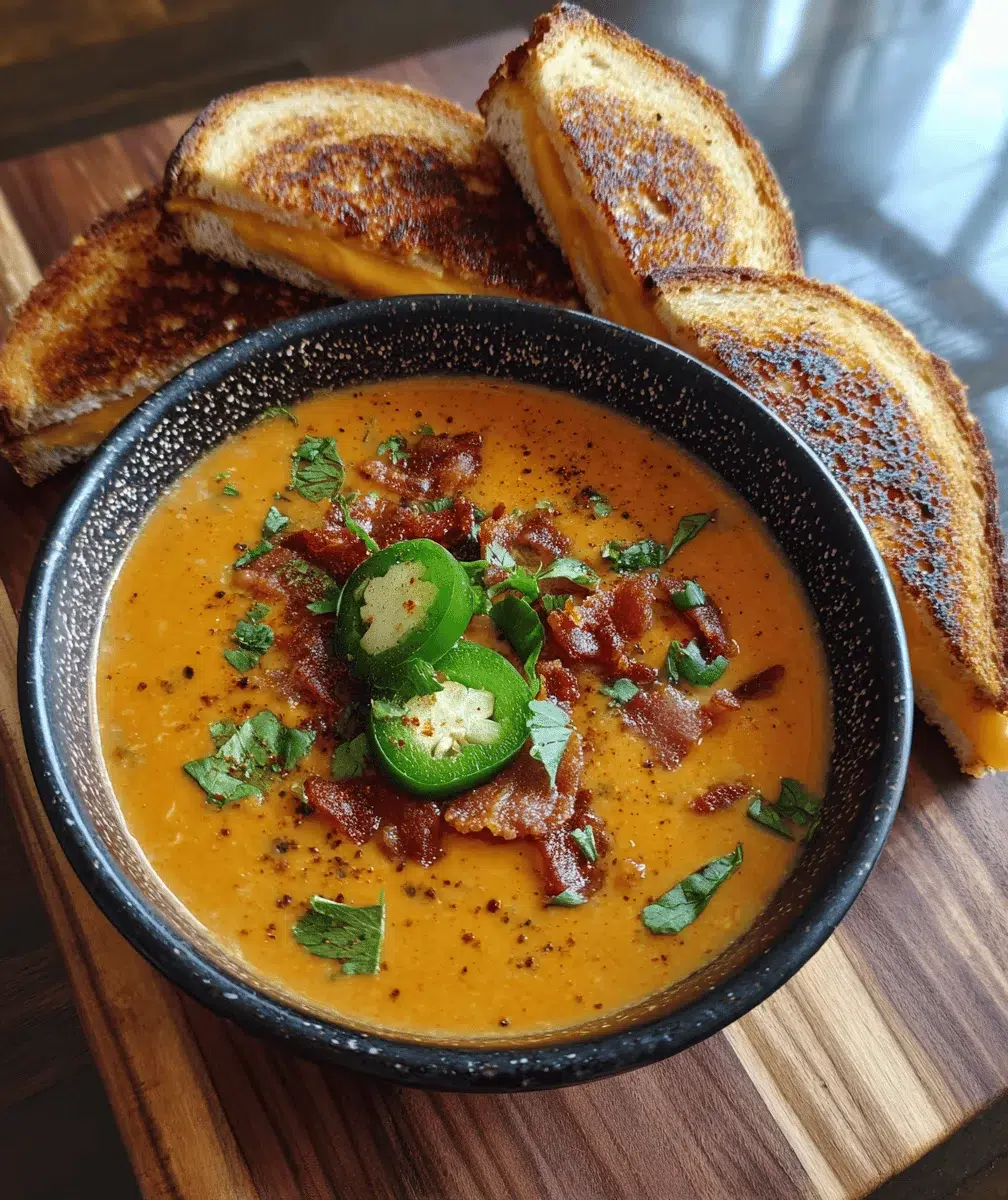 Jalapeño Popper Soup w/ Grilled Cheese