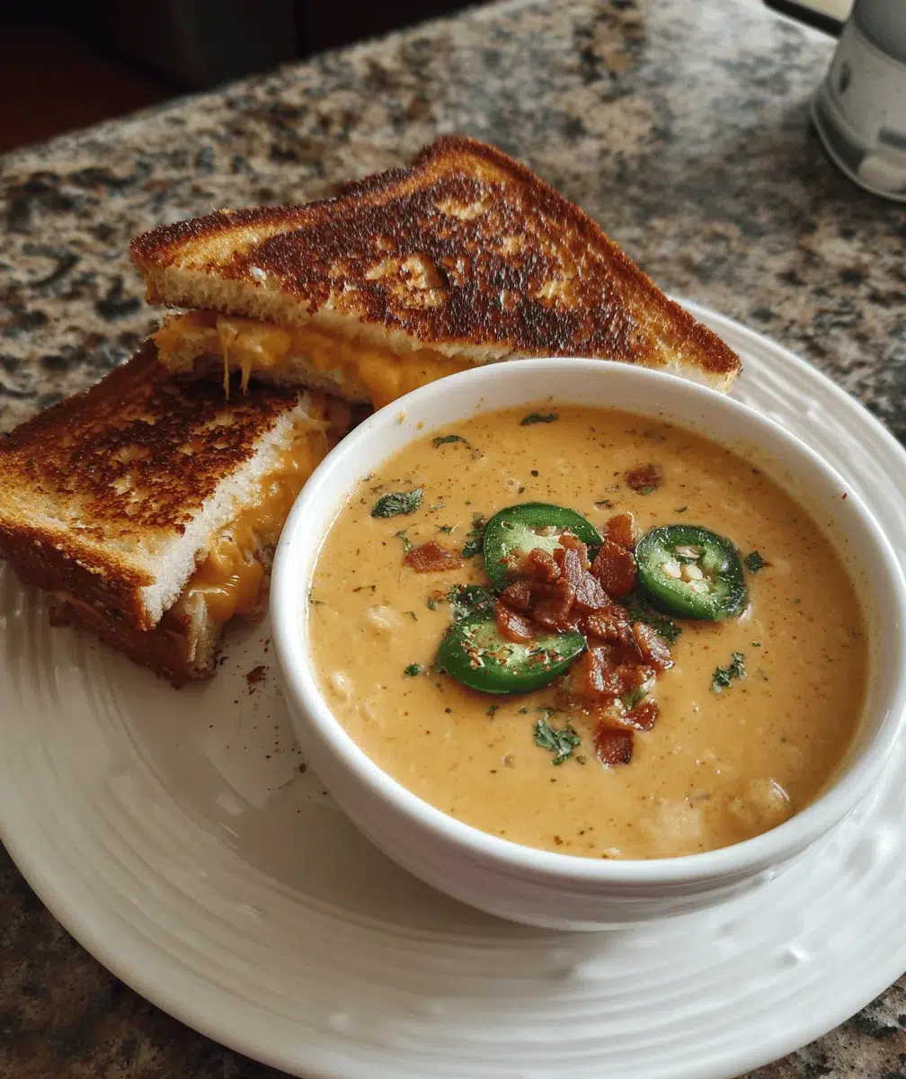 Jalapeño Popper Soup w/ Grilled Cheese - final dish