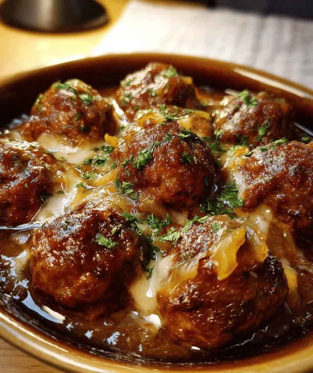 Crockpot French Onion Meatballs: Comfort Bliss