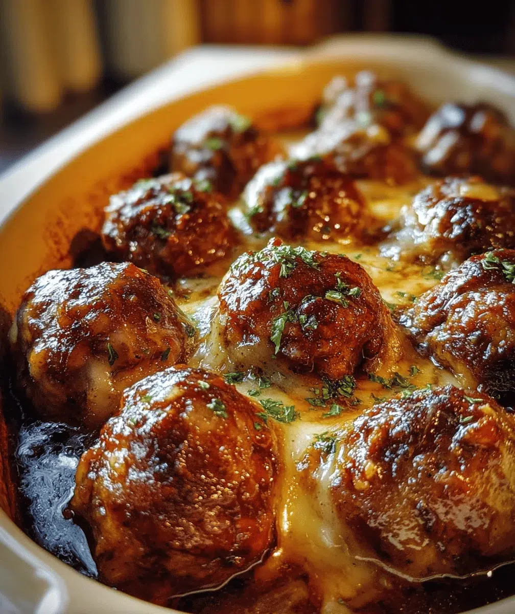 Crockpot French Onion Meatballs: Comfort Bliss