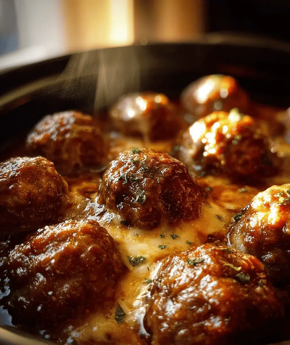 Crockpot French Onion Meatballs: Comfort Bliss - cooking process