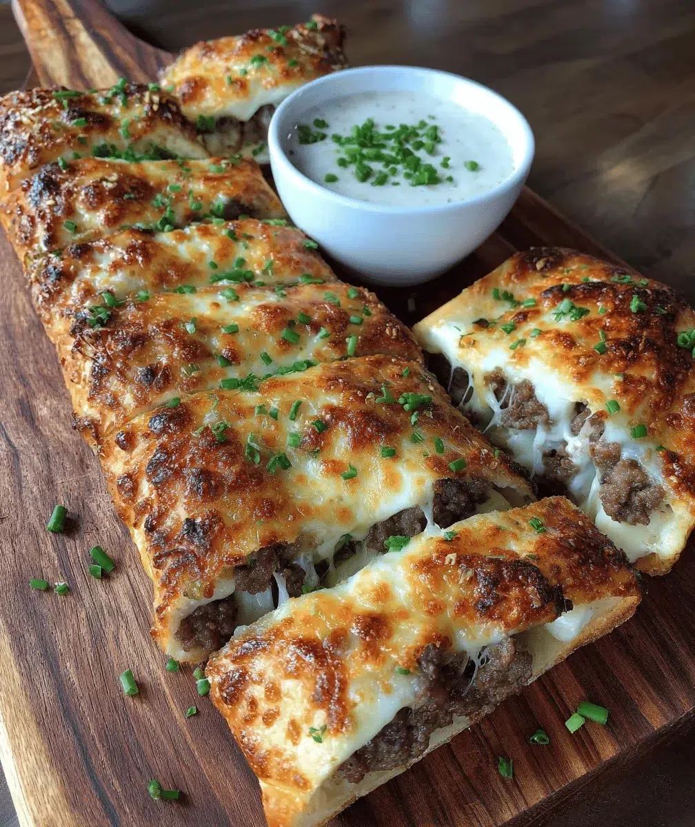 Philly Cheesesteak Stuffed Cheesy Breadsticks