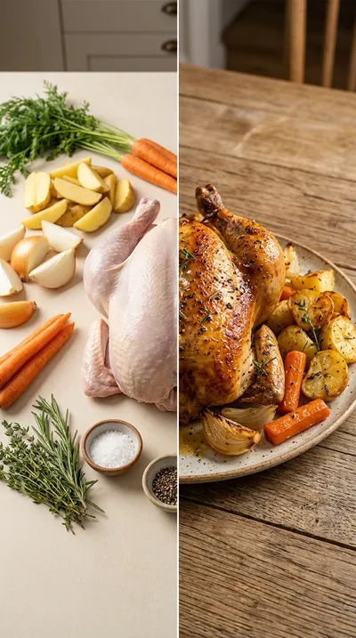 Perfect Roast Chicken with Crispy Skin - ready to serve