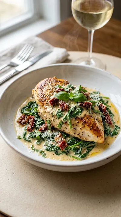 Creamy Tuscan Chicken with Spinach and Sun‑Dried Tomatoes