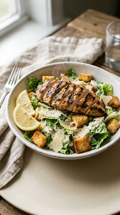 Grilled Chicken Caesar Salad with Homemade Dressing