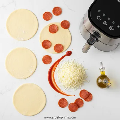 Crispy Air Fryer Pizza Rolls - cooking process