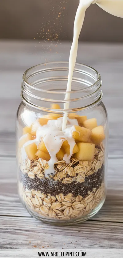 Apple Cinnamon Overnight Oats Recipe - cooking process
