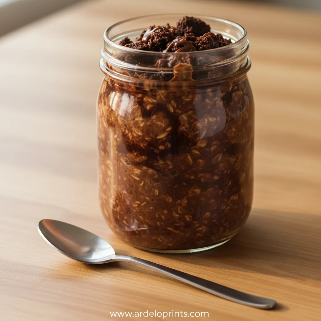 Blended Brownie Batter Overnight Oats - feature image
