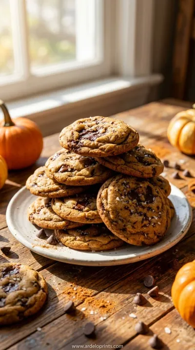 Brown Butter Pumpkin Chocolate Chip Cookies