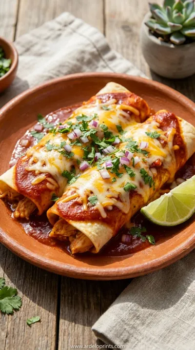 Cheesy Chicken Chile Enchiladas Recipe - ready to serve