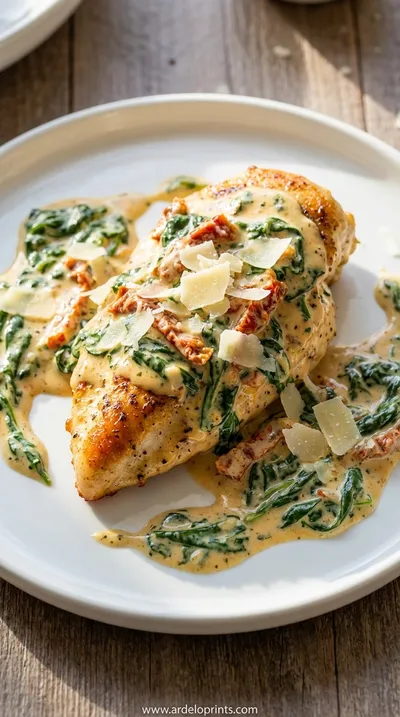 Creamy Chicken Breast in Spinach Parmesan Sauce