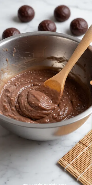 Chocolate Protein Bliss Balls - ingredients preparation