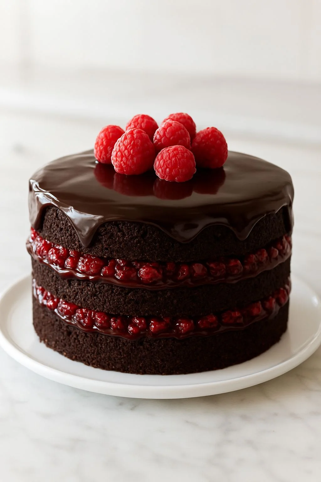 Chocolate Raspberry Truffle Cake