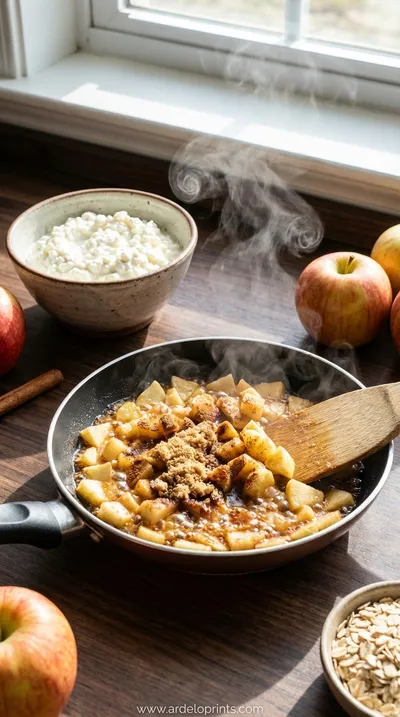 High Protein Cinnamon Apple Cottage Cheese Bites - cooking process