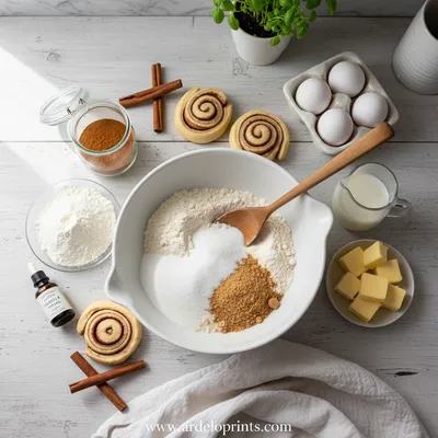 Cinnamon Roll Cake Recipe - cooking process