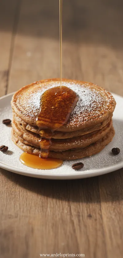 Coffee Pancakes Recipe for Breakfast or Brunch - ready to serve
