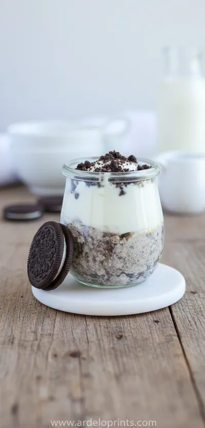 Cookies and Cream Overnight Oats - ready to serve