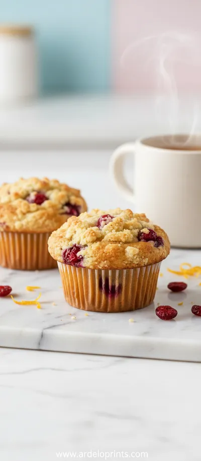 Cranberry Orange Muffins with Streusel Topping
