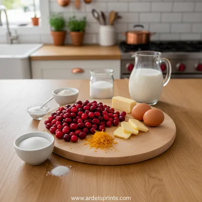 Cranberry Orange Muffins – Moist Citrus Treat - ingredients preparation