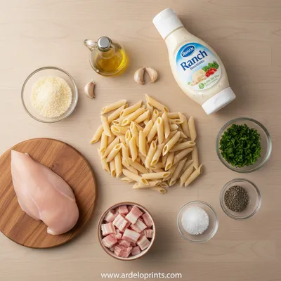 Creamy Chicken Turkey Ranch Pasta - cooking process