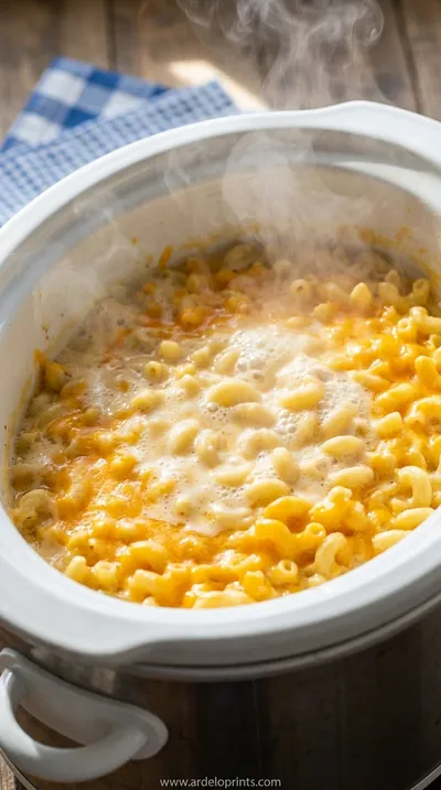 Crockpot Mac and Cheese Recipe: Creamy & Easy Comfort Food - cooking process